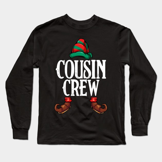 Cousin Crew Elf Family Matching Merry Christmas Long Sleeve T-Shirt by Funnyawesomedesigns